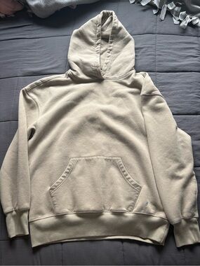 Women's Cream Hooded Pullover Sweatshirt